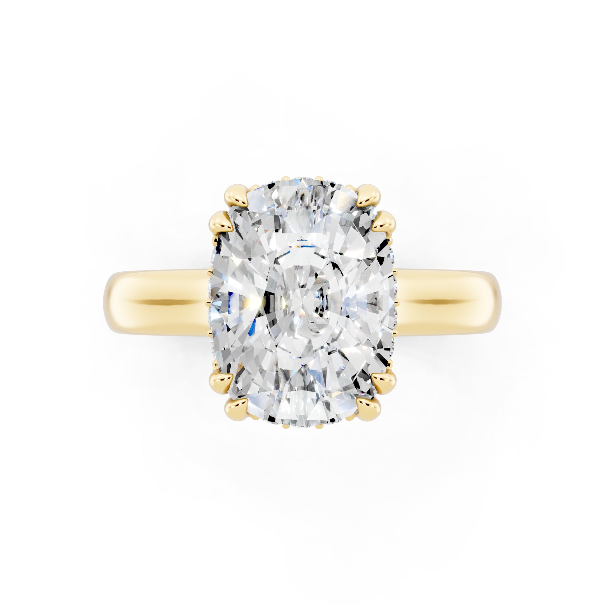 Customizable 3.5ct Cushion cut Solitaire Engagement Ring