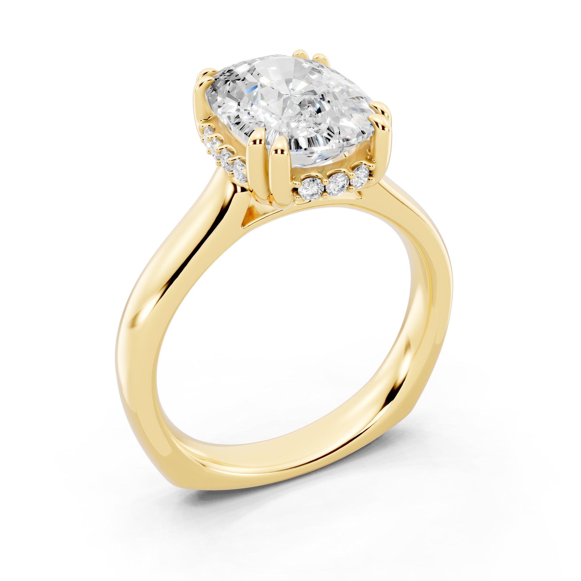 Customizable 3.5ct Cushion cut Solitaire Engagement Ring