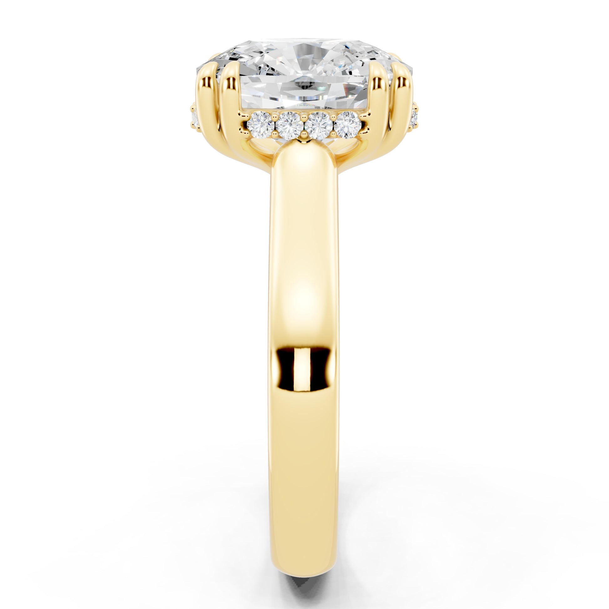 Customizable 3.5ct Cushion cut Solitaire Engagement Ring