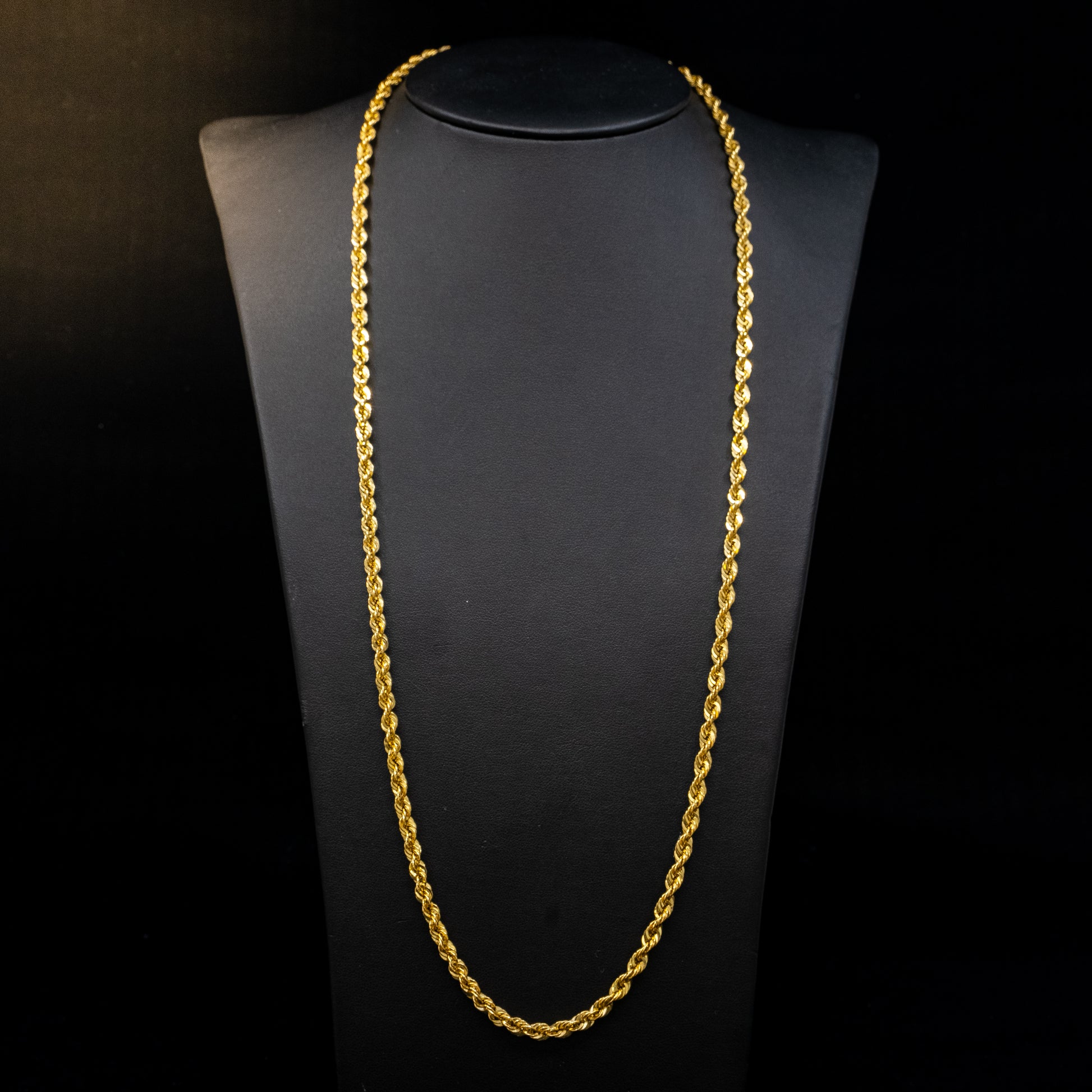 Chaîne torsadée en or 10 carats ~4,5 mm