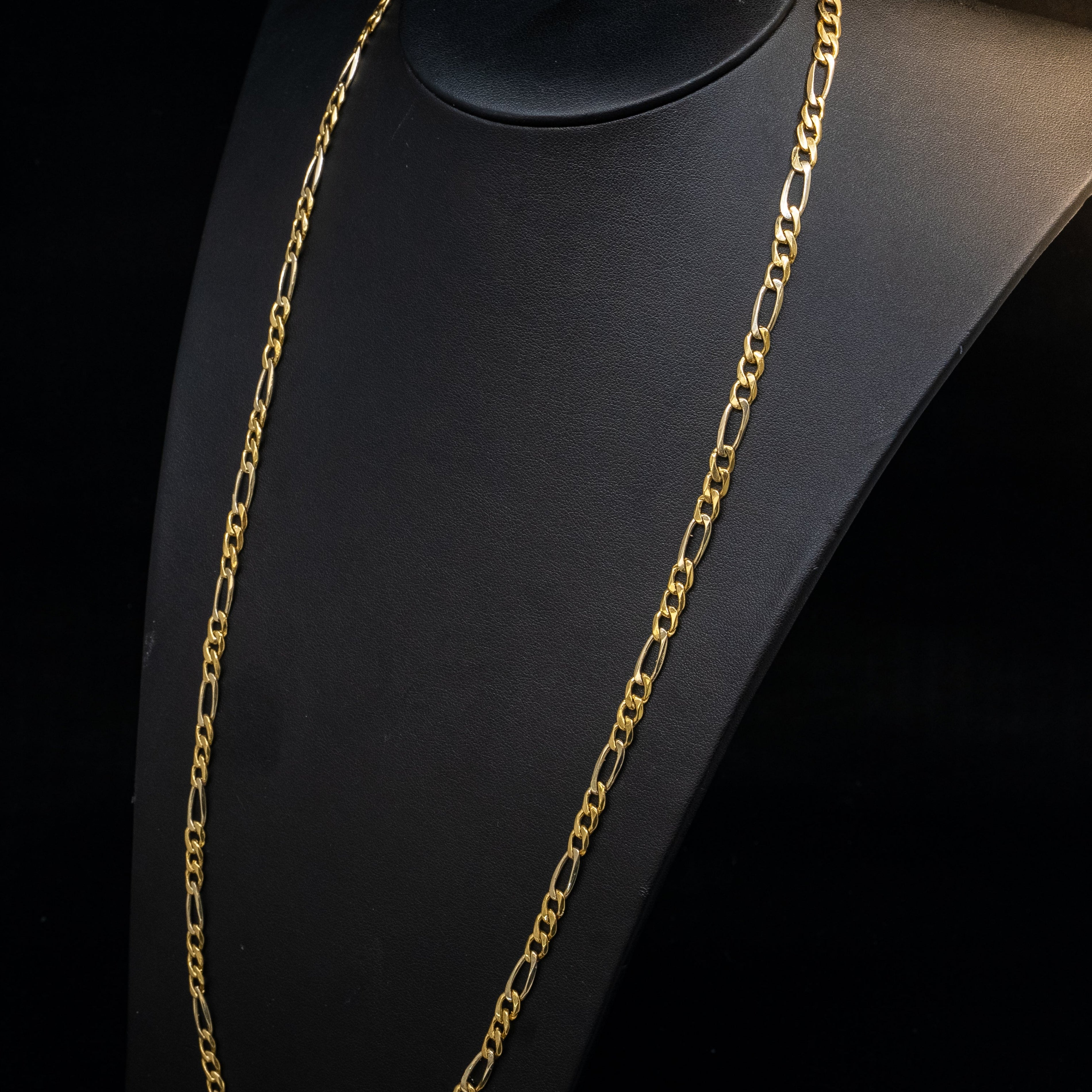 10k Gold Solid Two Tone Figaro Chain ~5.5mm.