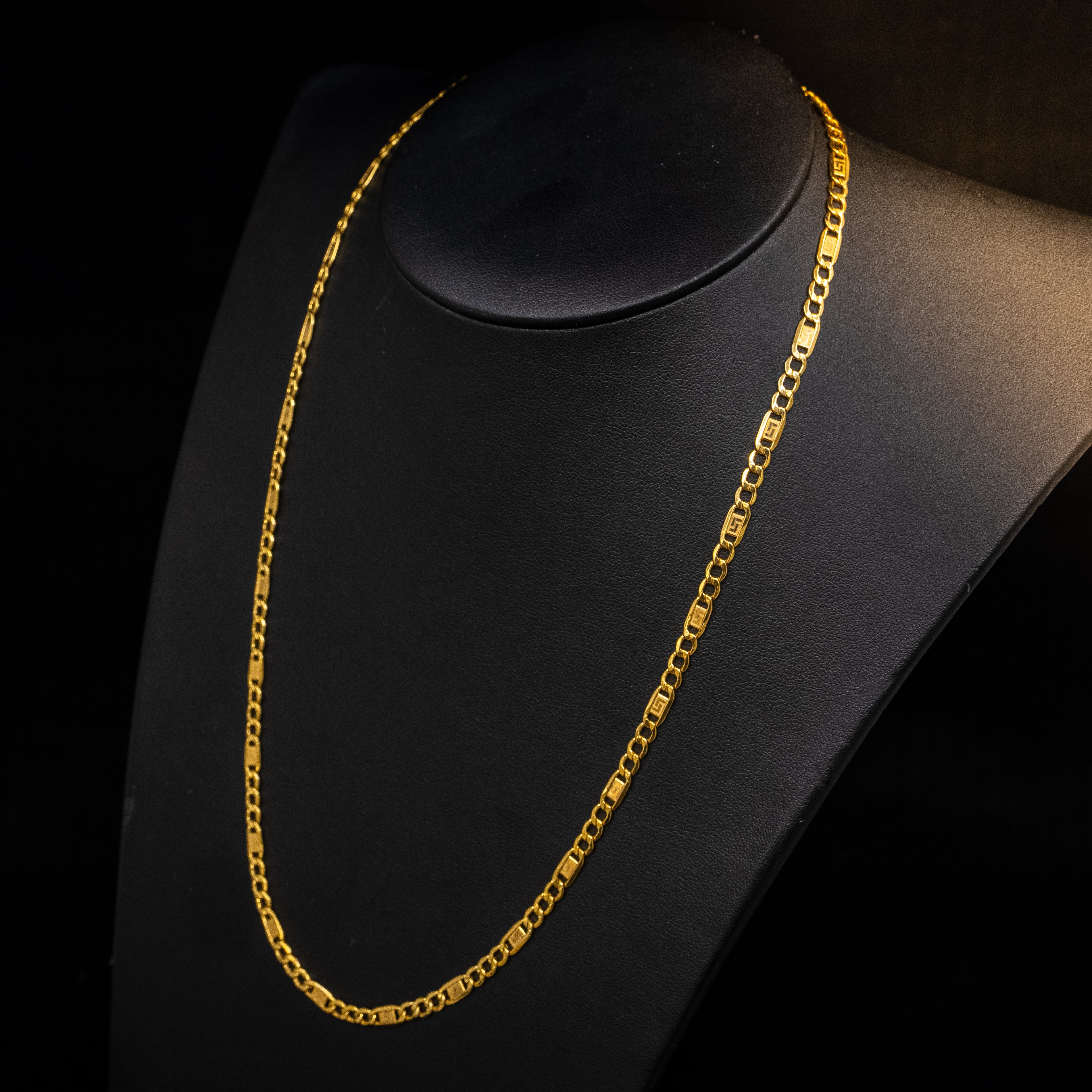 10k Figaro Gold Meander chain ~4.2mm
