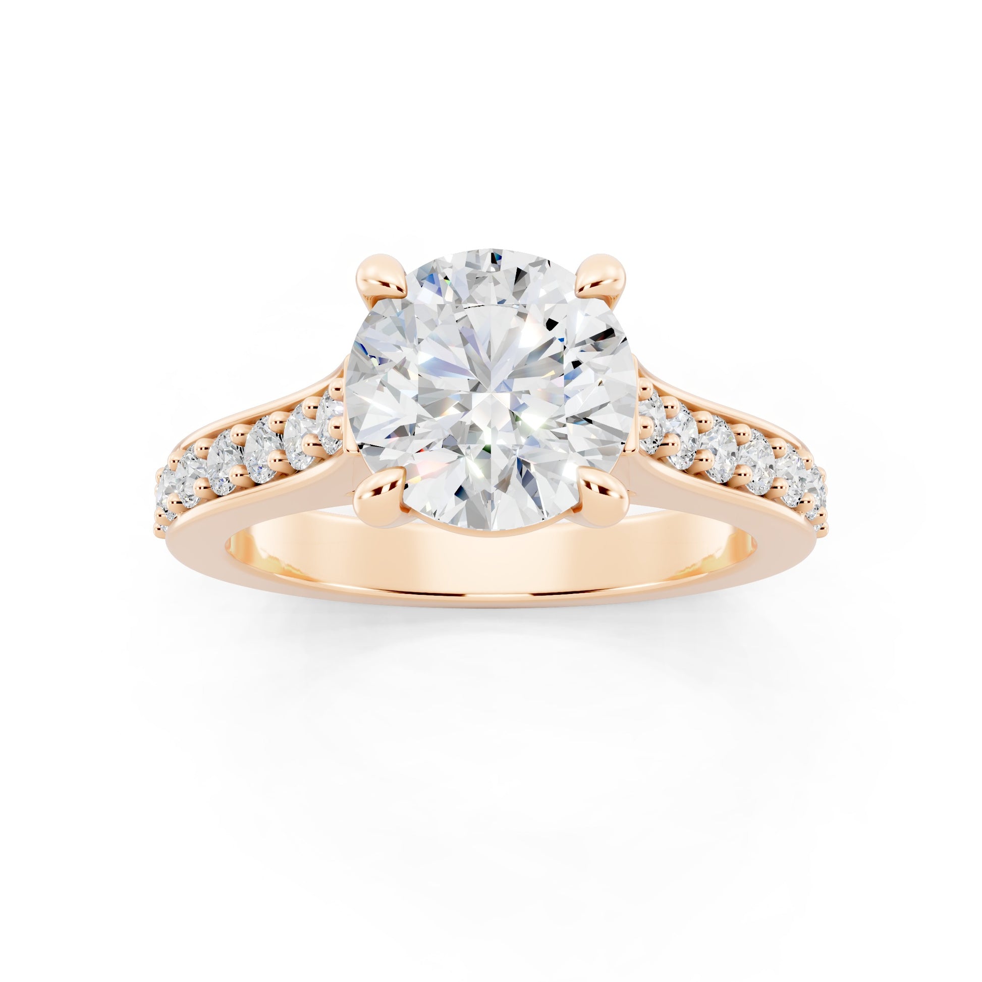Customizable 1.5ct center Lab diamond Cathedral Setting