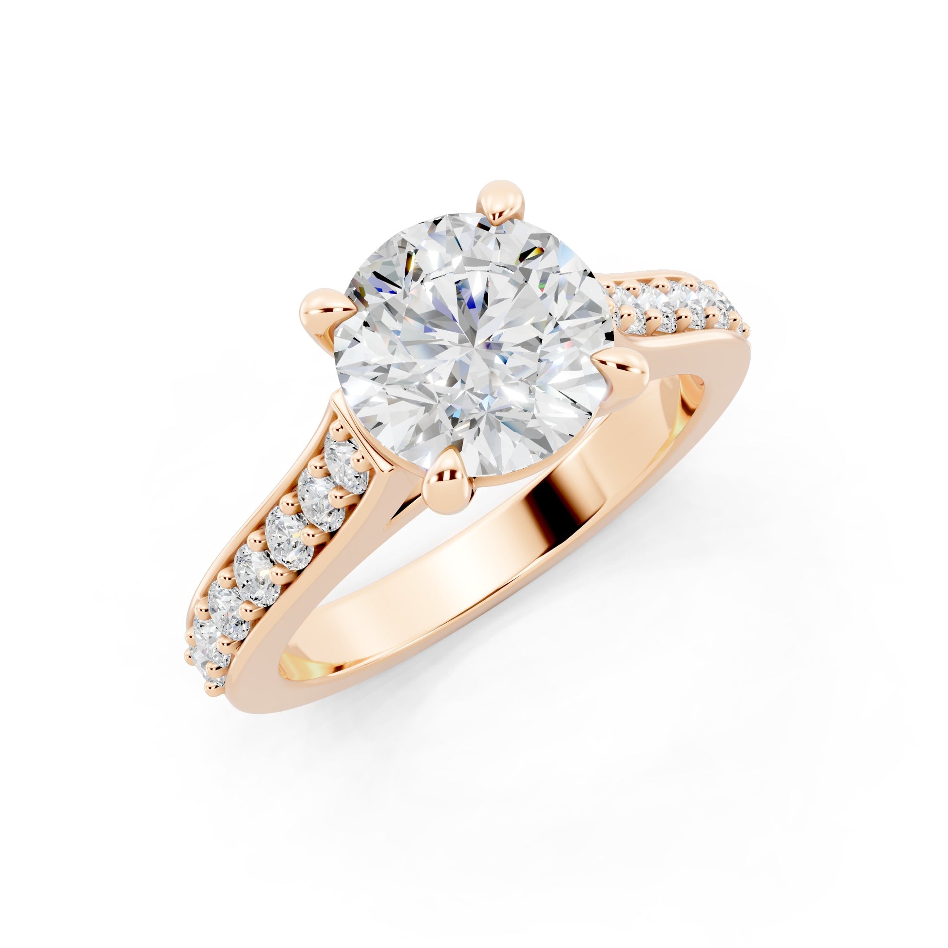 Customizable 1.5ct center Lab diamond Cathedral Setting