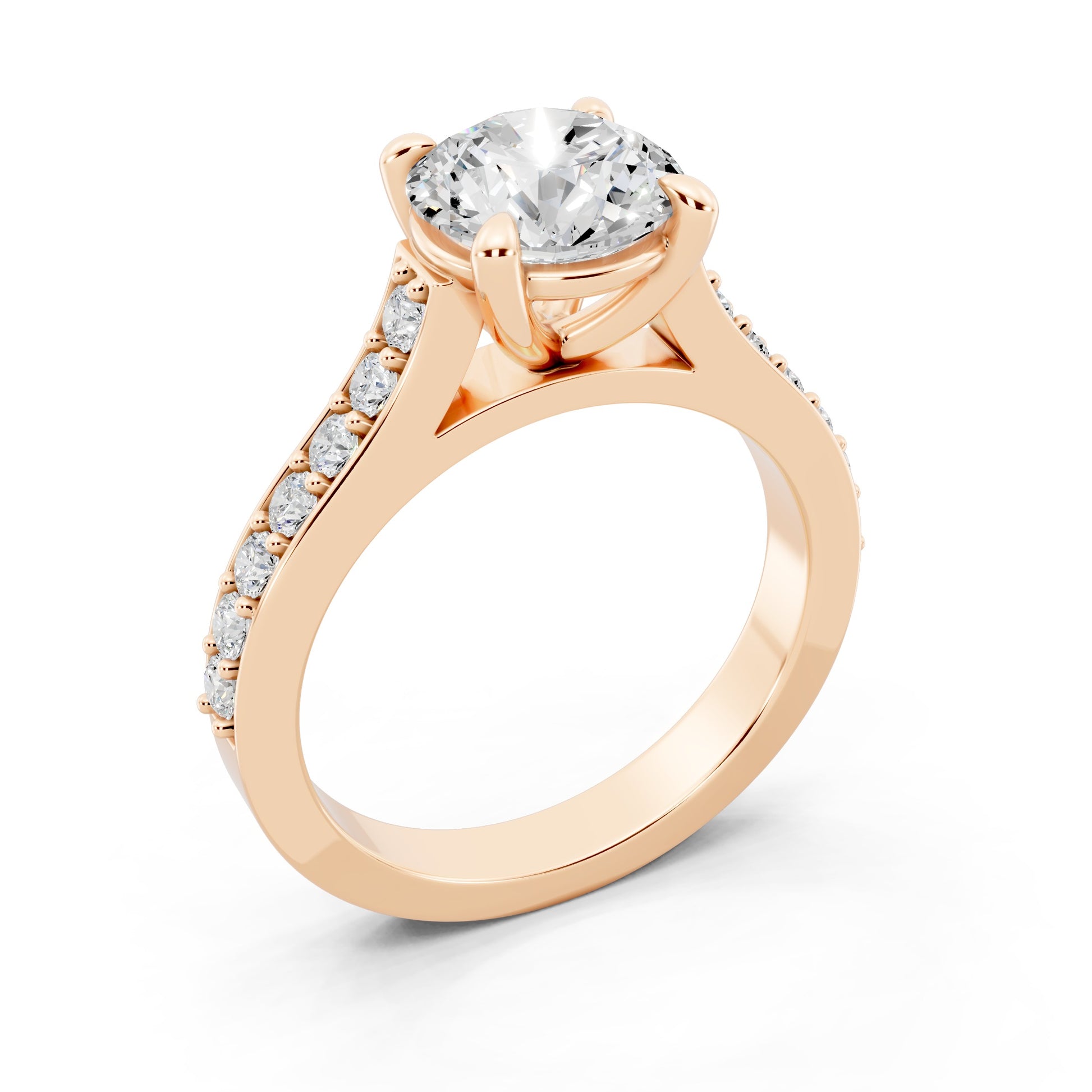 Customizable 1.5ct center Lab diamond Cathedral Setting