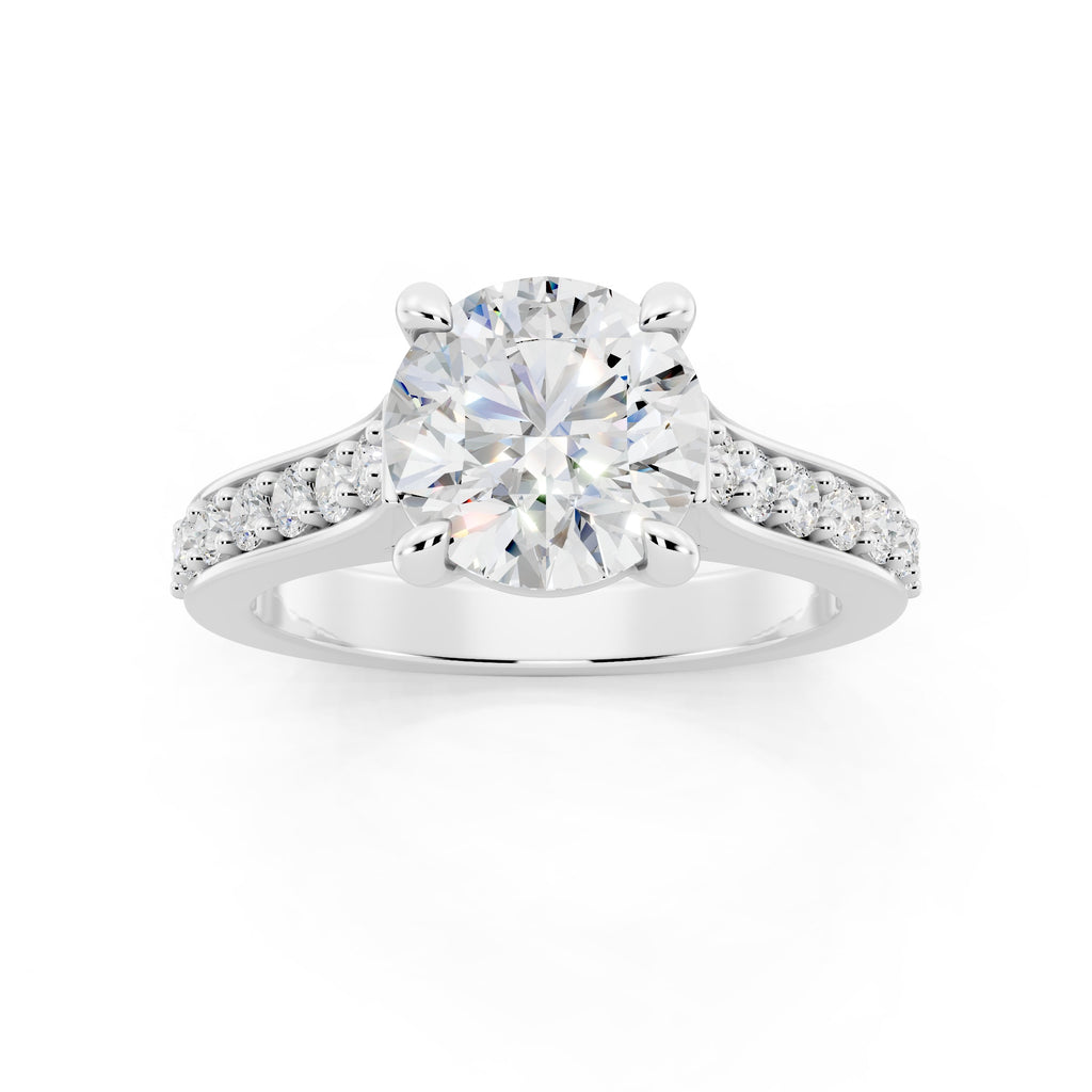 Customizable 1.5ct center Lab diamond Cathedral Setting
