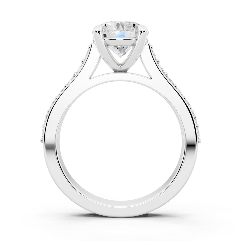 Customizable 1.5ct center Lab diamond Cathedral Setting