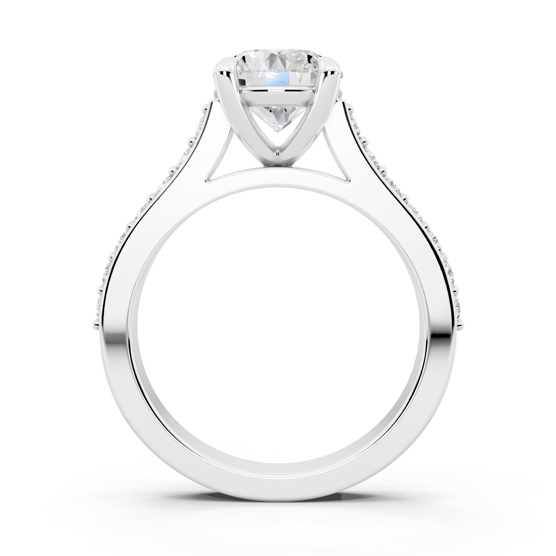Customizable 1.5ct center Lab diamond Cathedral Setting