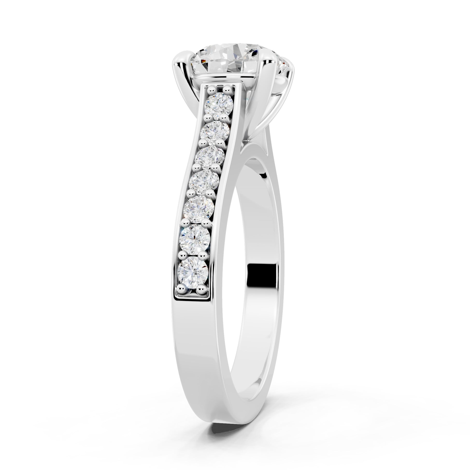 Customizable 1.5ct center Lab diamond Cathedral Setting