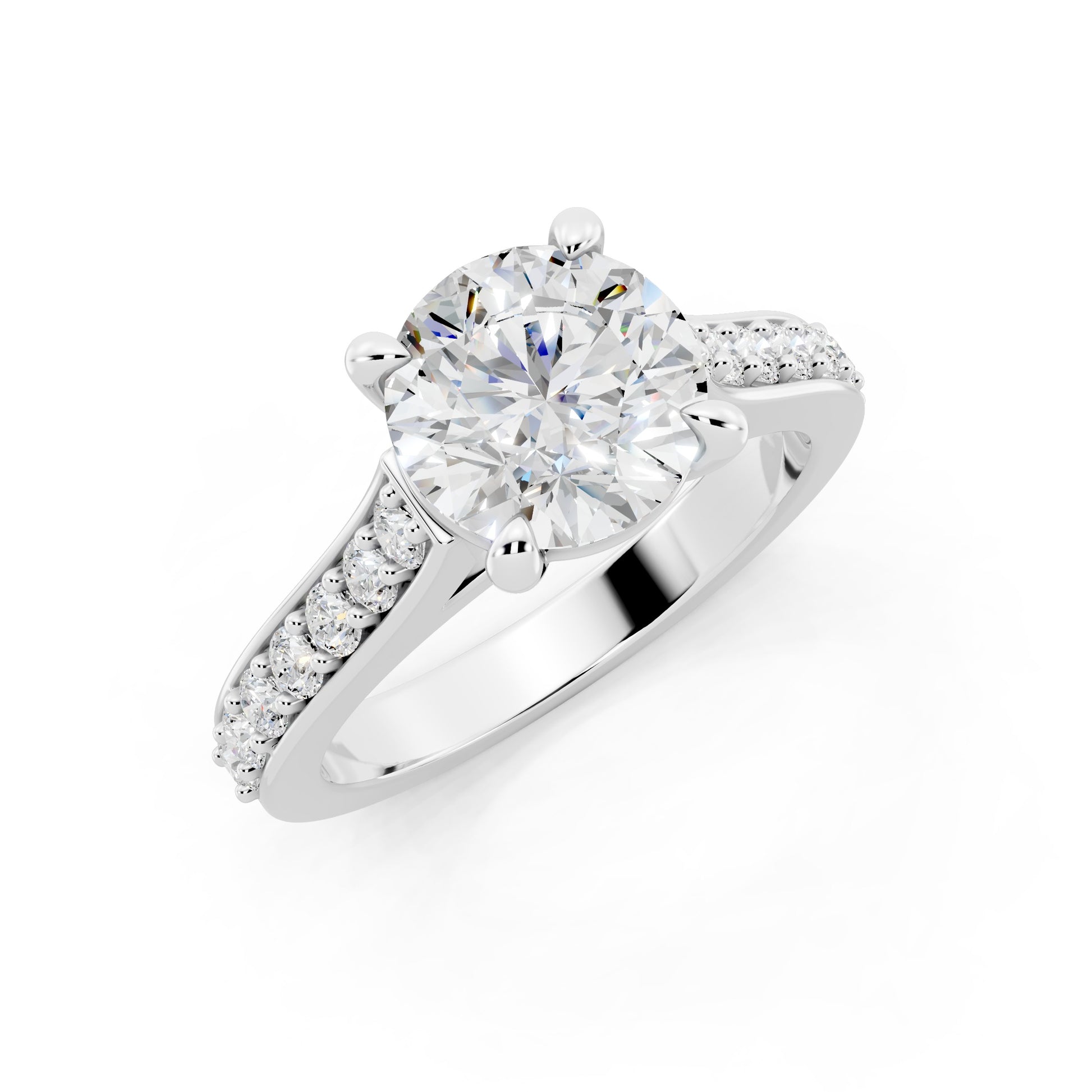 Customizable 1.5ct center Lab diamond Cathedral Setting