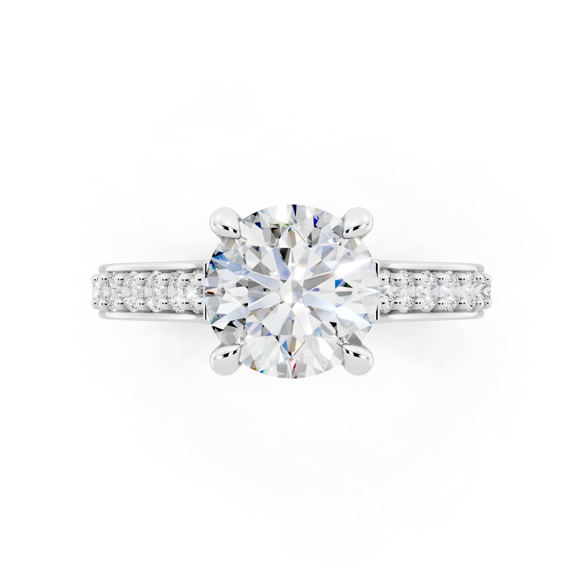 Customizable 1.5ct center Lab diamond Cathedral Setting
