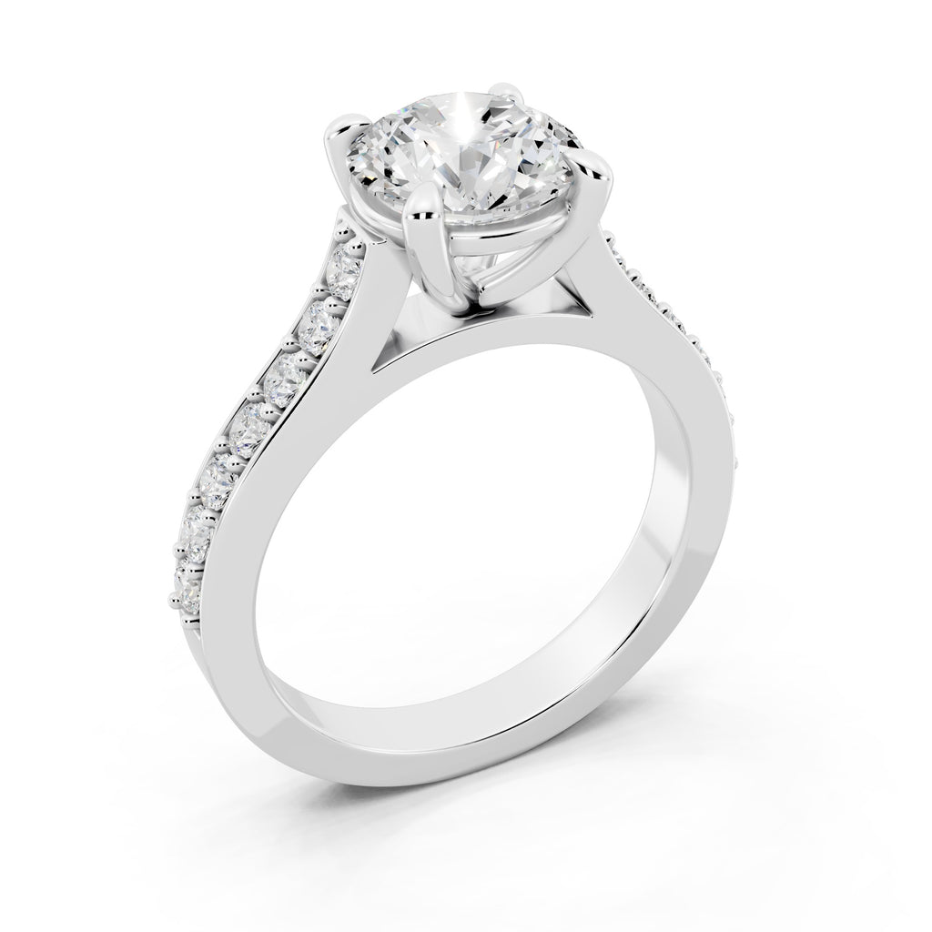 Customizable 1.5ct center Lab diamond Cathedral Setting