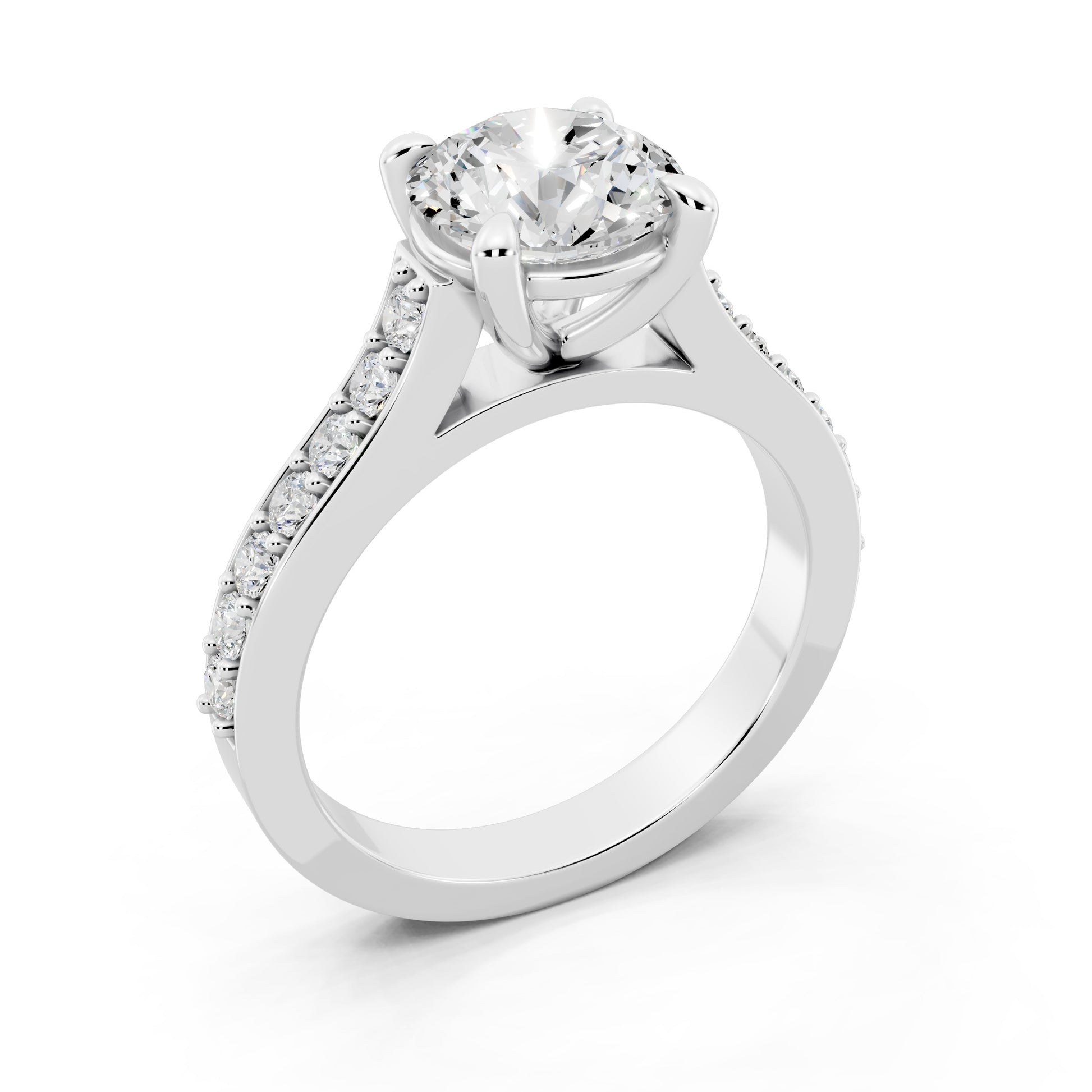 Customizable 1.5ct center Lab diamond Cathedral Setting