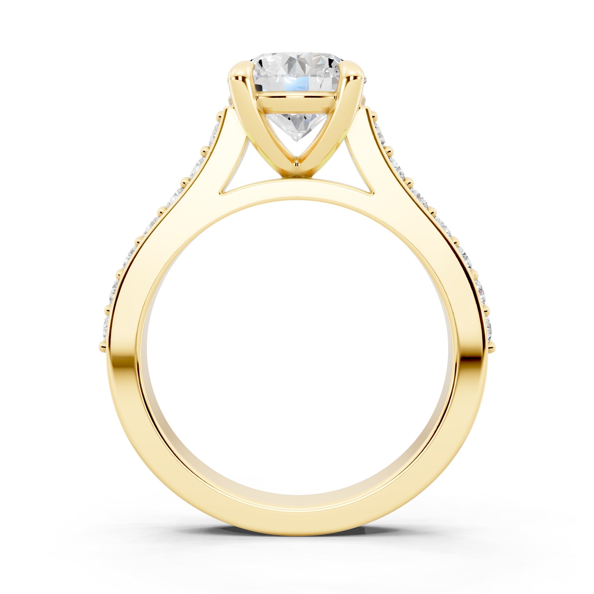 Customizable 1.5ct center Lab diamond Cathedral Setting