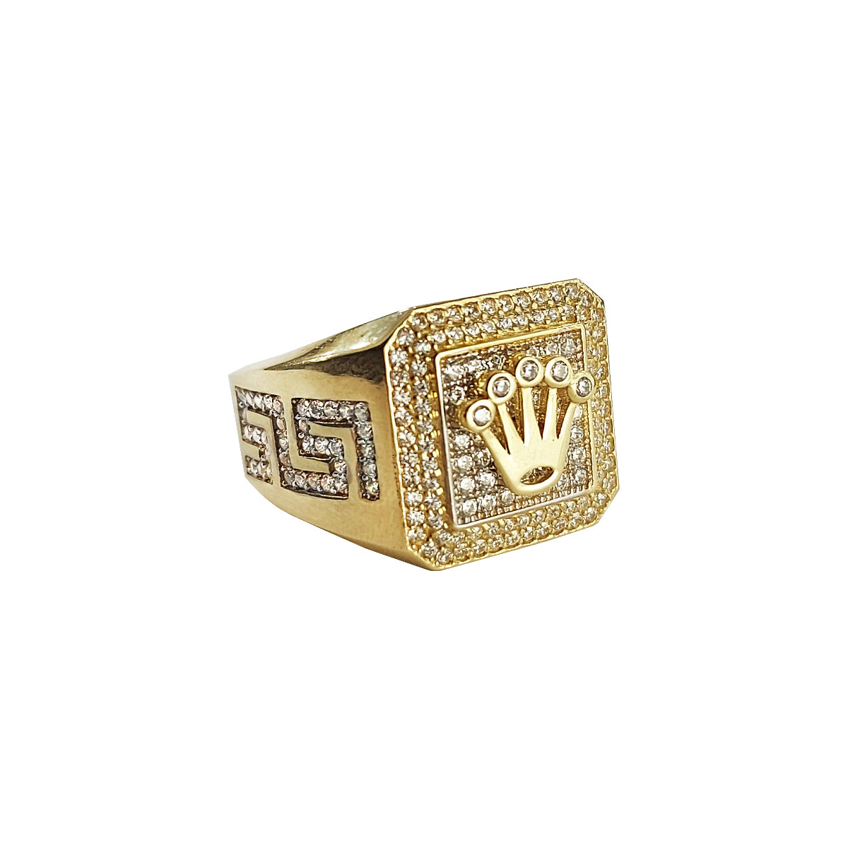 Bague homme or avec pierres en oxyde de zirconium