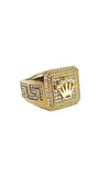 Bague homme or avec pierres en oxyde de zirconium