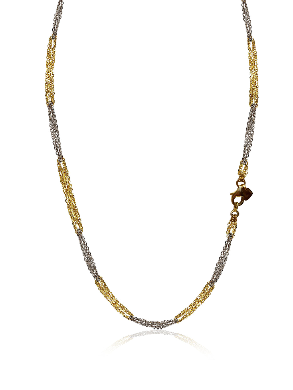 10k Rolo Gold Chain 2 tone, 16 inch