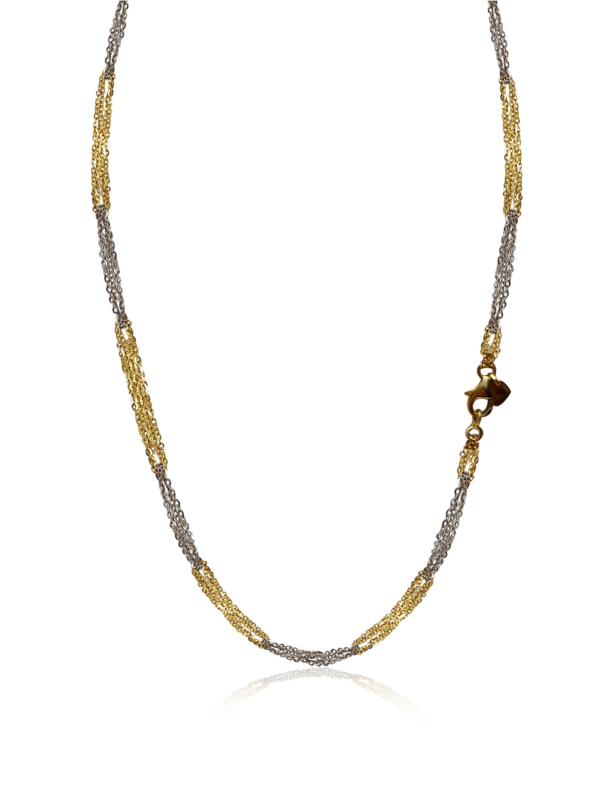 10k Rolo Gold Chain 2 tone, 16 inch