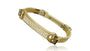 Front-facing titled 10k gold bangle bracelet