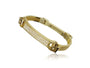 Front-facing titled 10k gold bangle bracelet