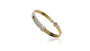 Front-facing titled 6.3mm-wide 10k gold bangle bracelet