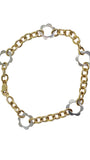Bracelet en or 10 carats design Rolo avec pendentifs fleurs