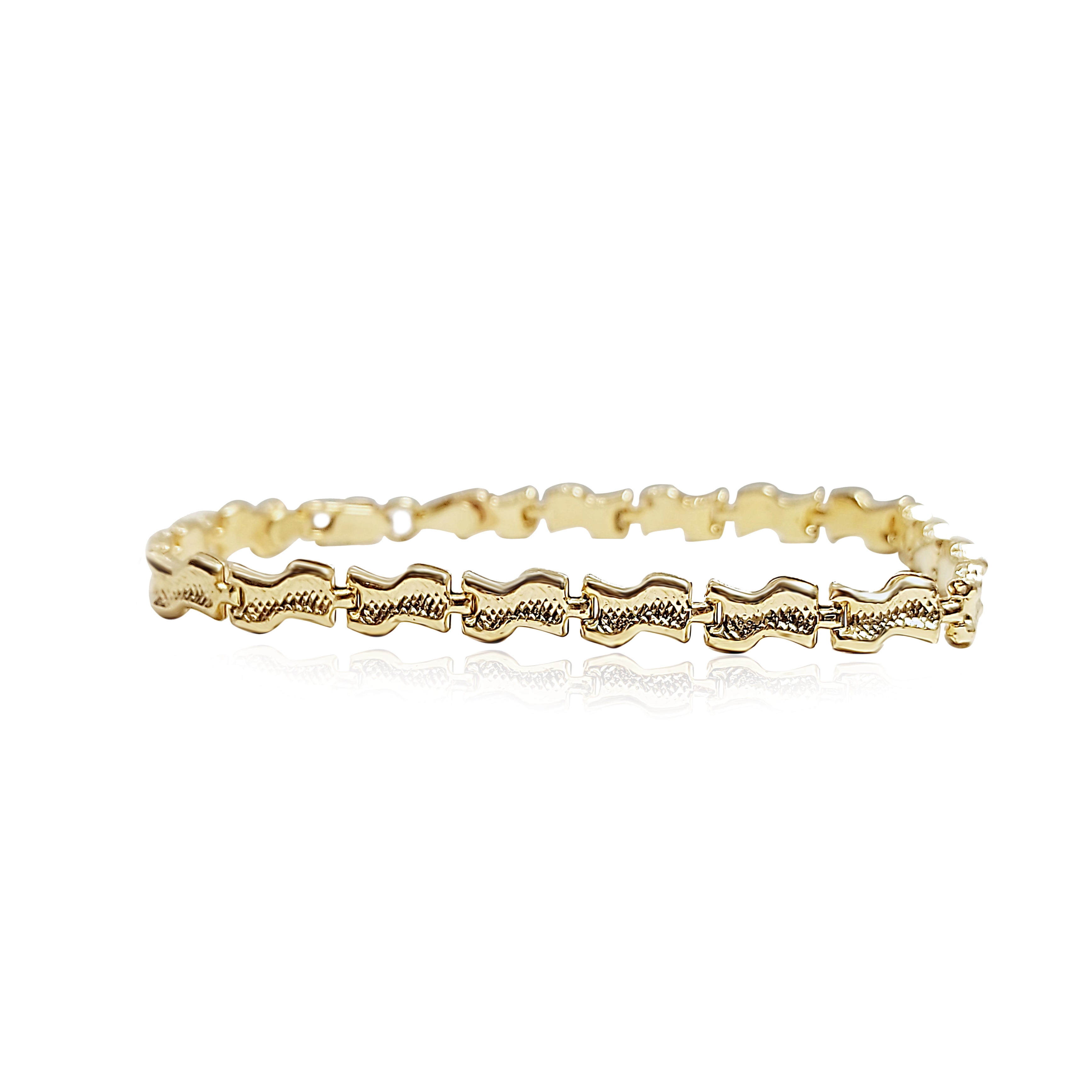 Bracelet souple en or 10K, largeur 4,36 mm, 5,1 grammes