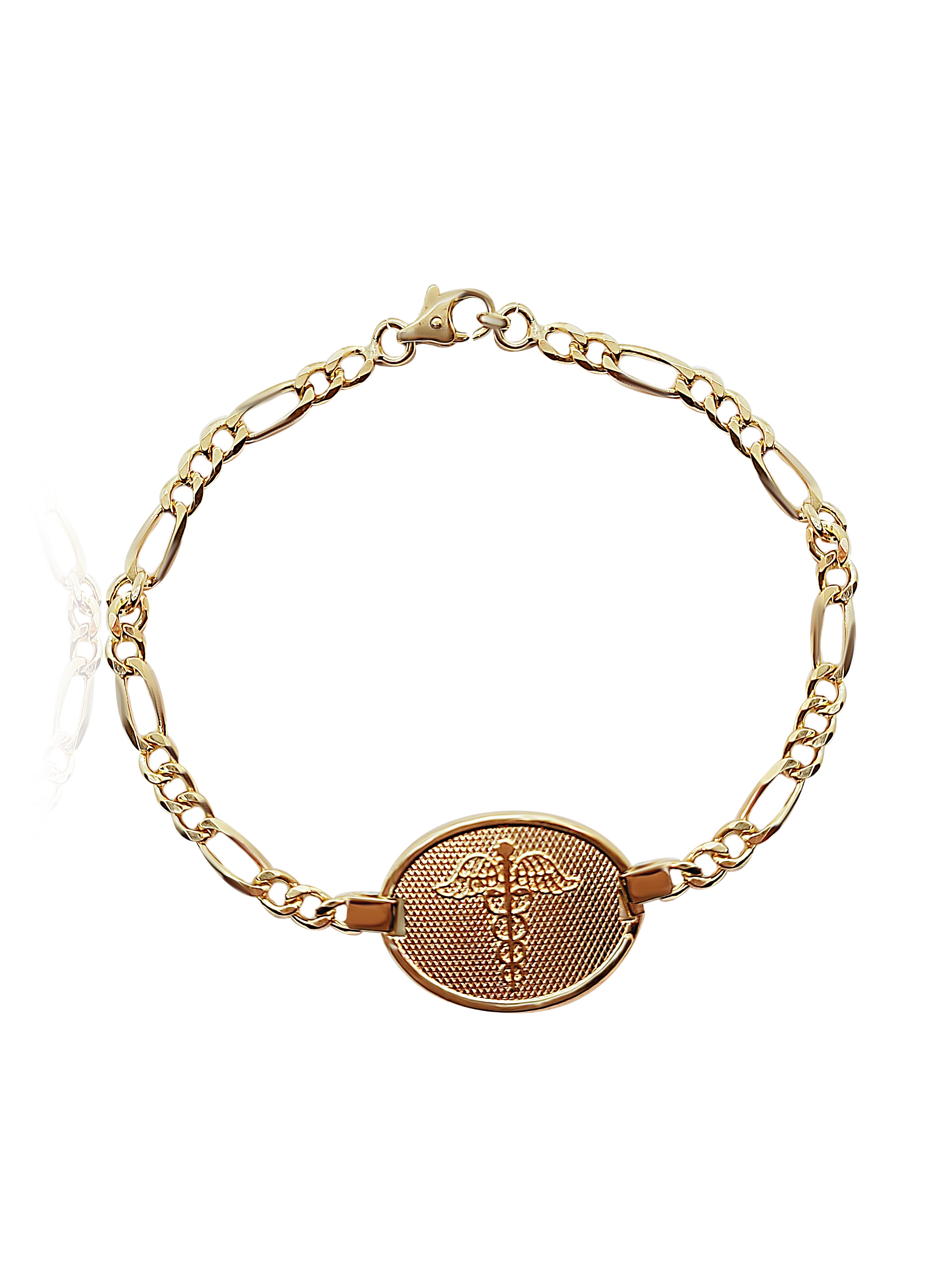 10k Gold Figaro Bracelet, 8 gram, link 3.8mm width