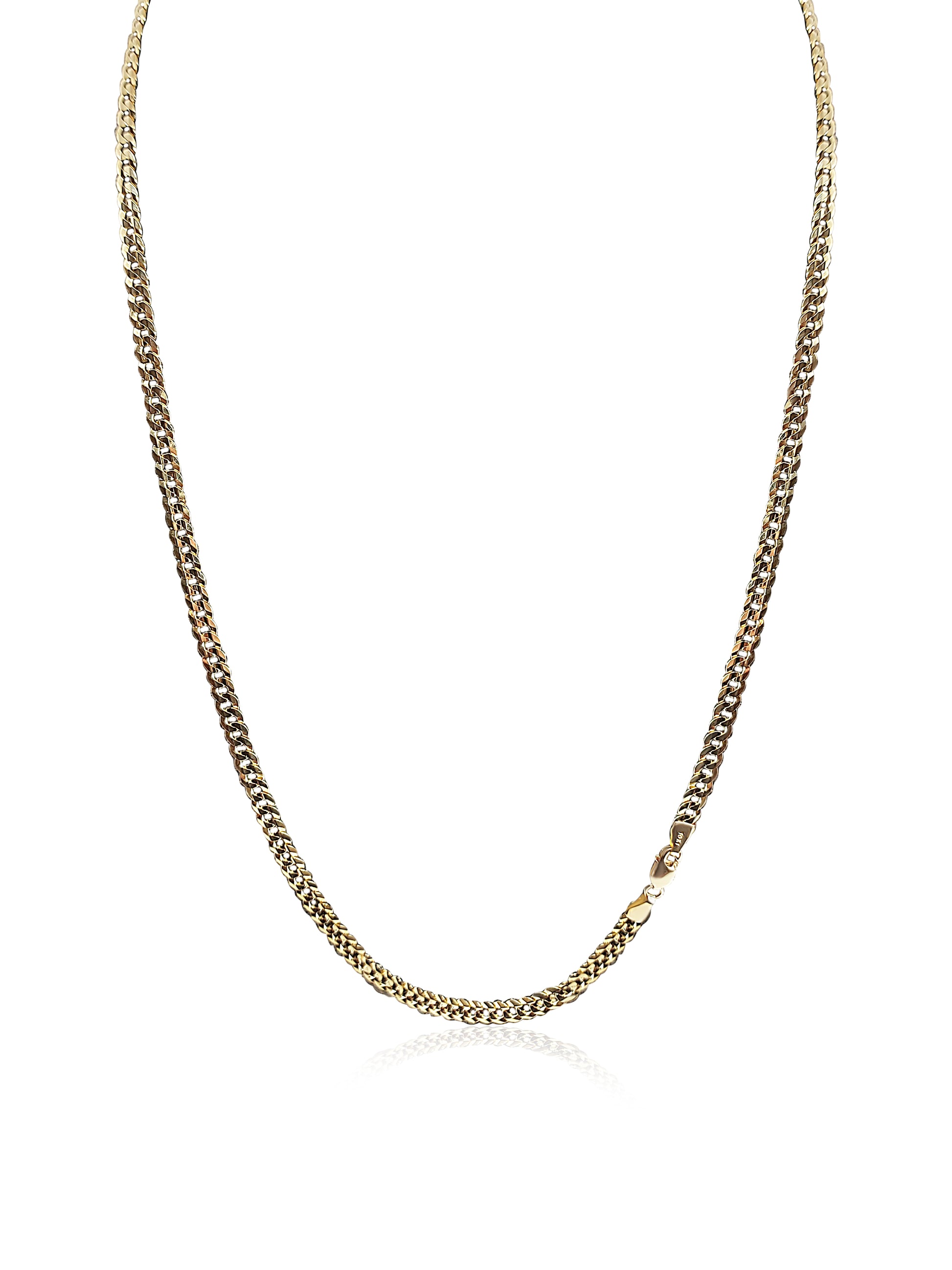 Gold curb link Chain Necklace for men and women