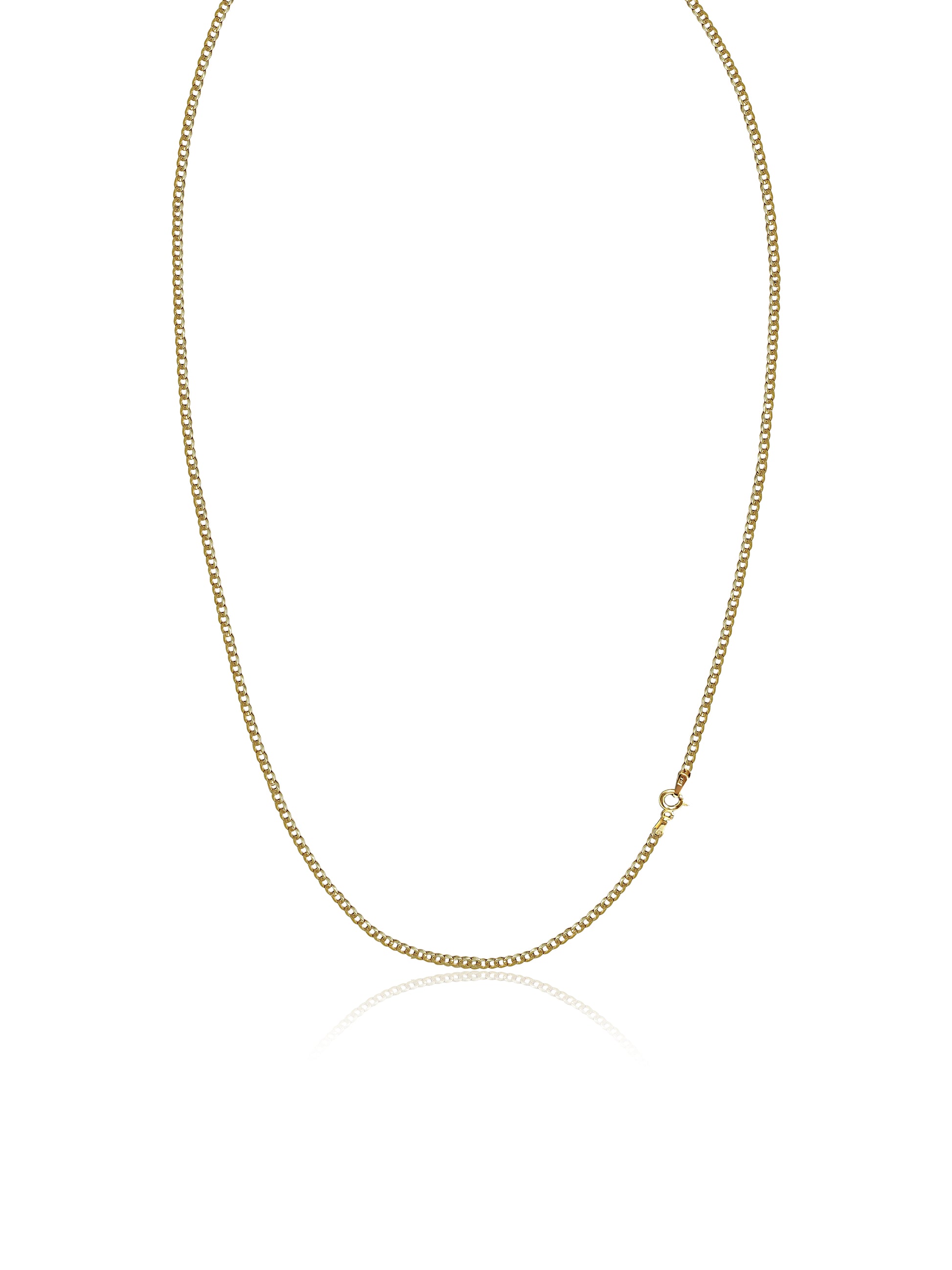 Gold Curb Link Chain Necklace