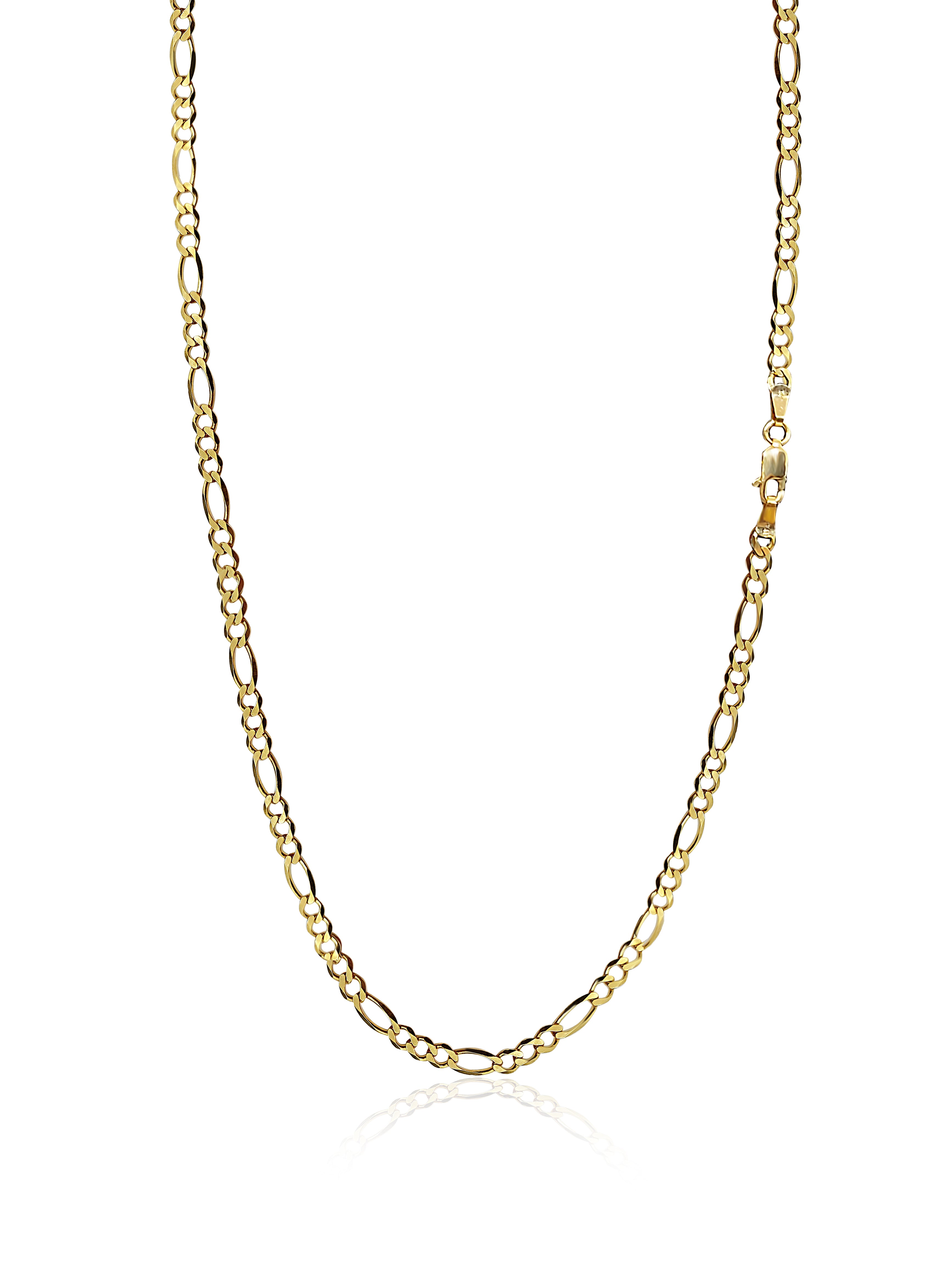 10K Gold Figaro chain necklace 4mm – Bijouterie-Panthère