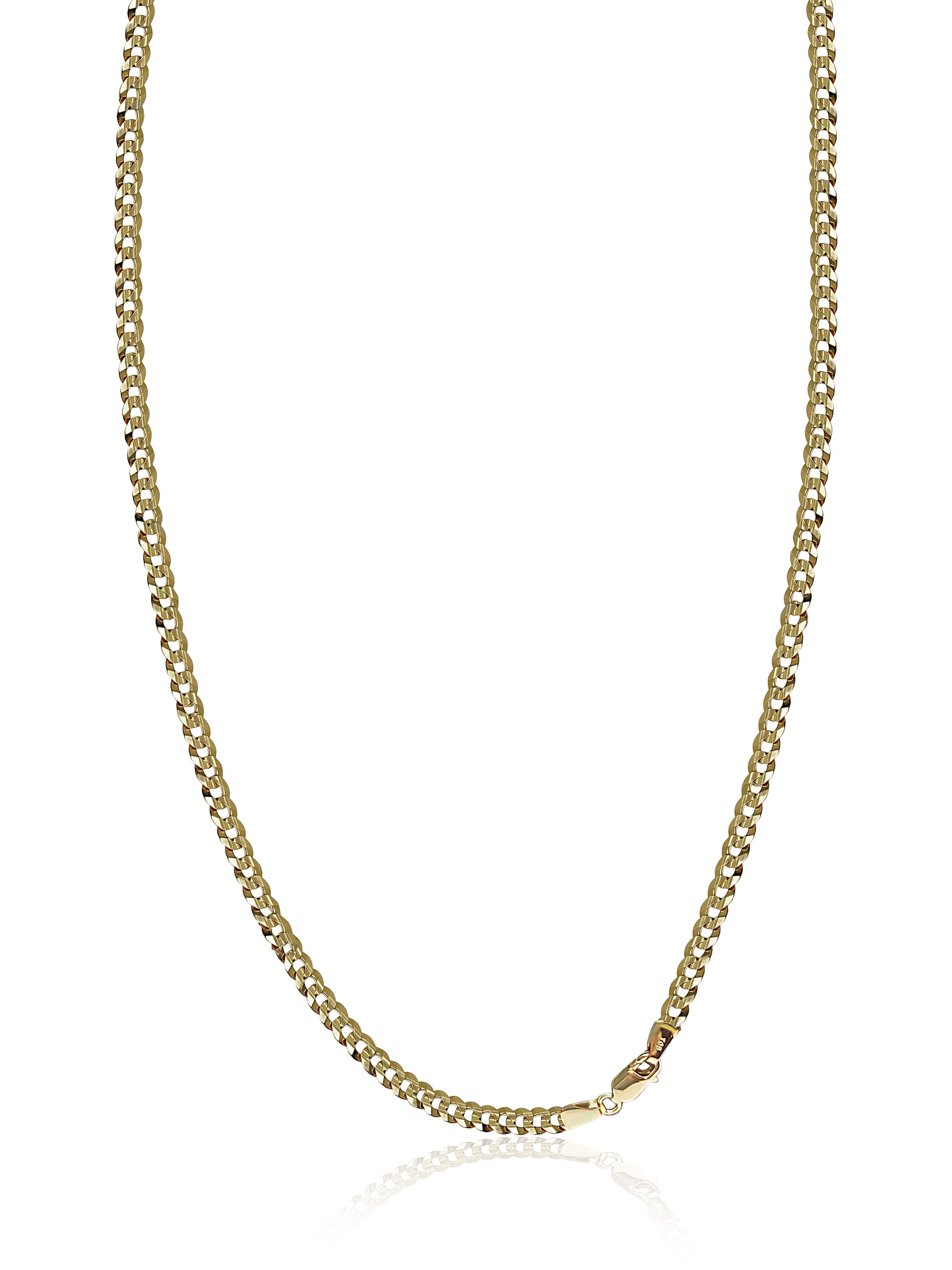 Full golden necklace with tight links and clasp