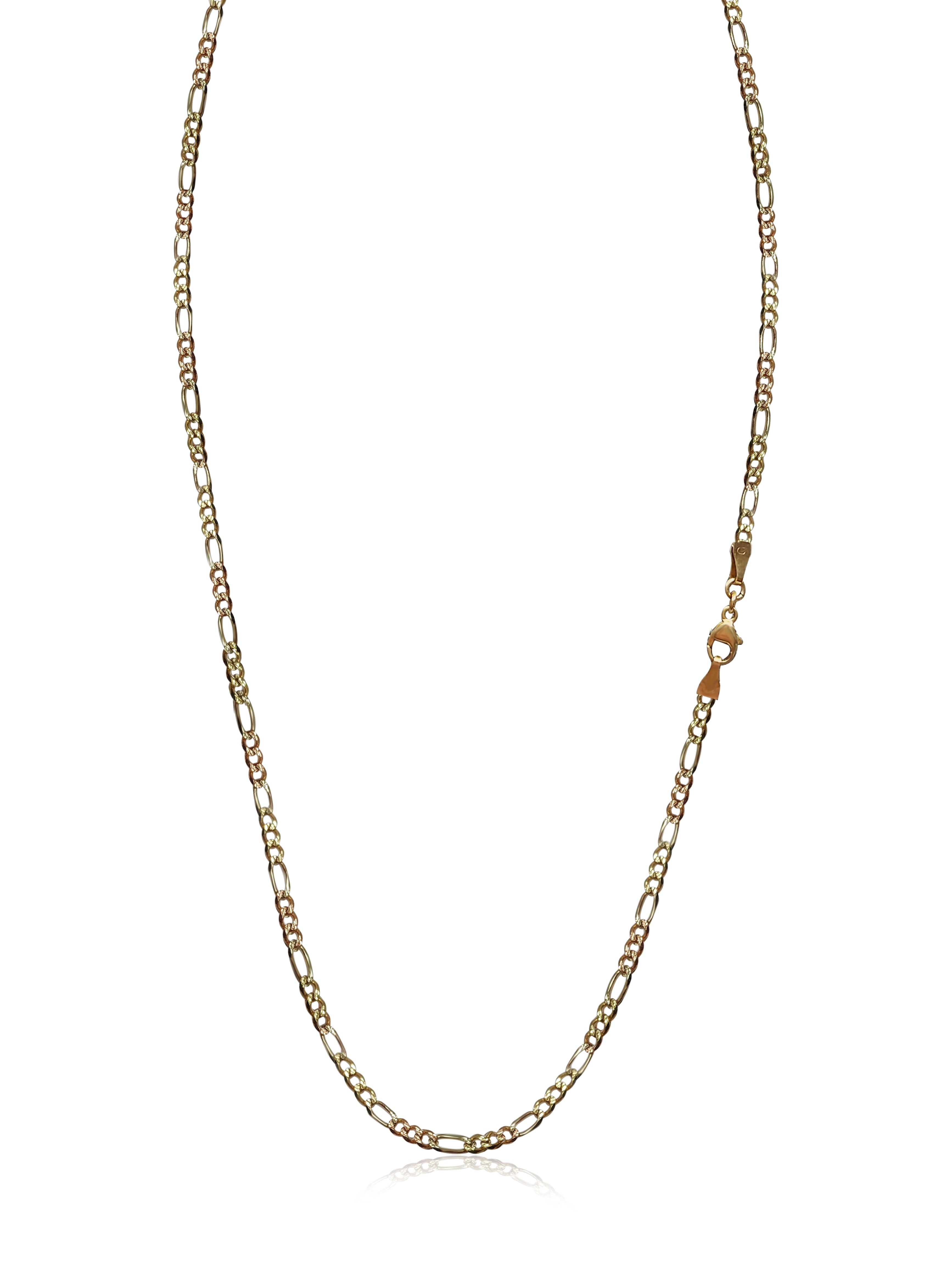 Gold Figaro chain 3 tone gender neutral