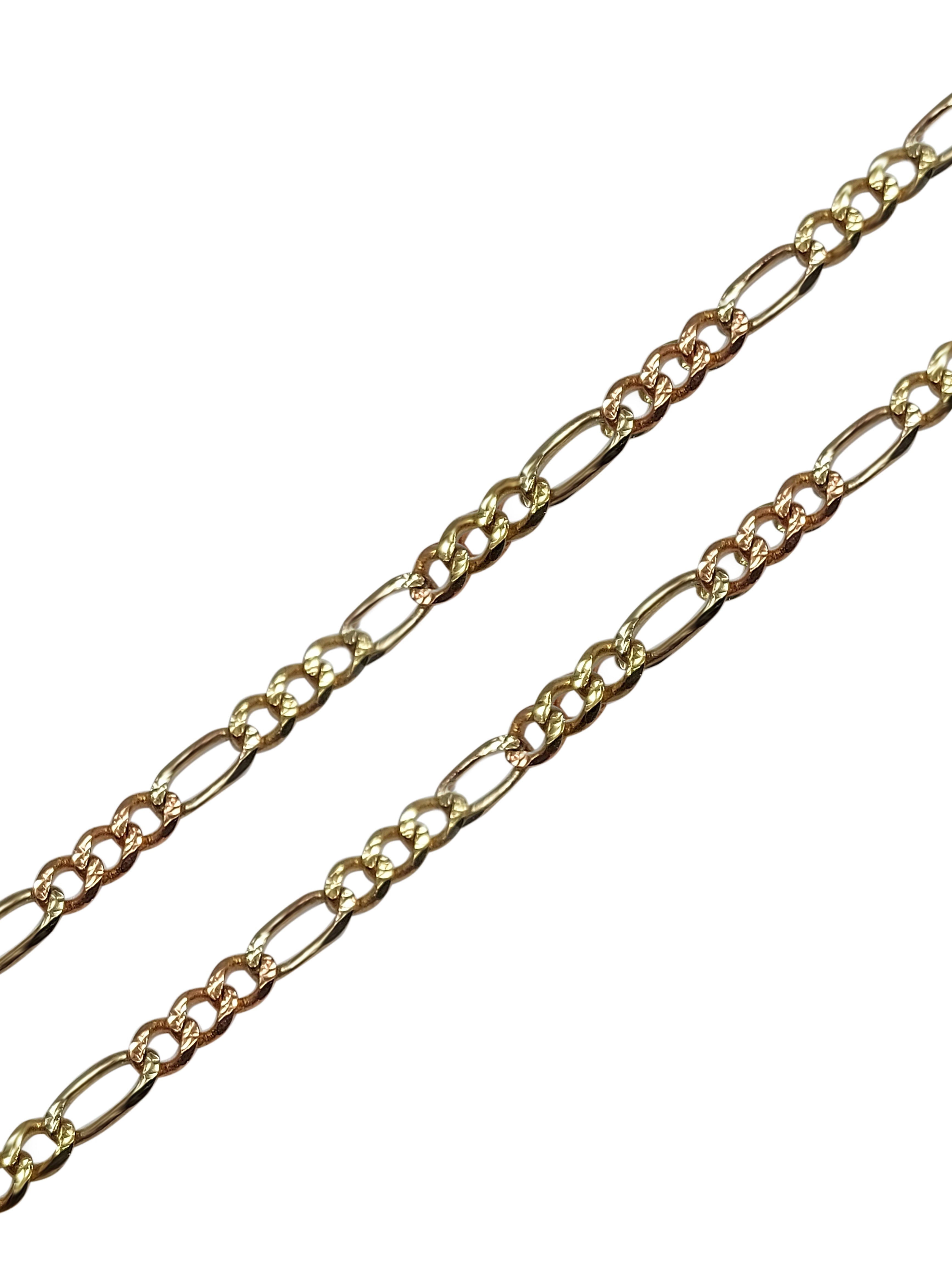 Gold Figaro chain 3 tone gender neutral