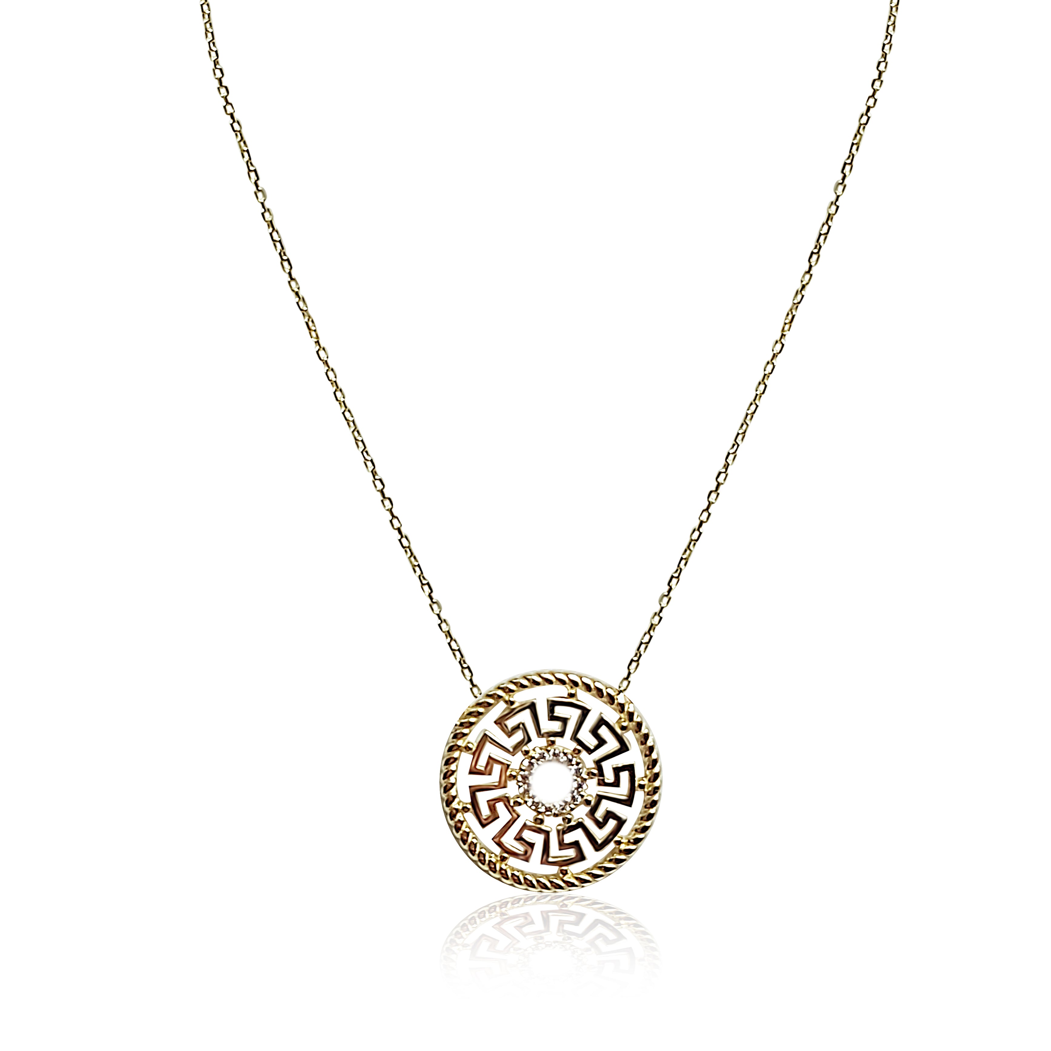 10k Gold necklace for women with Greek design