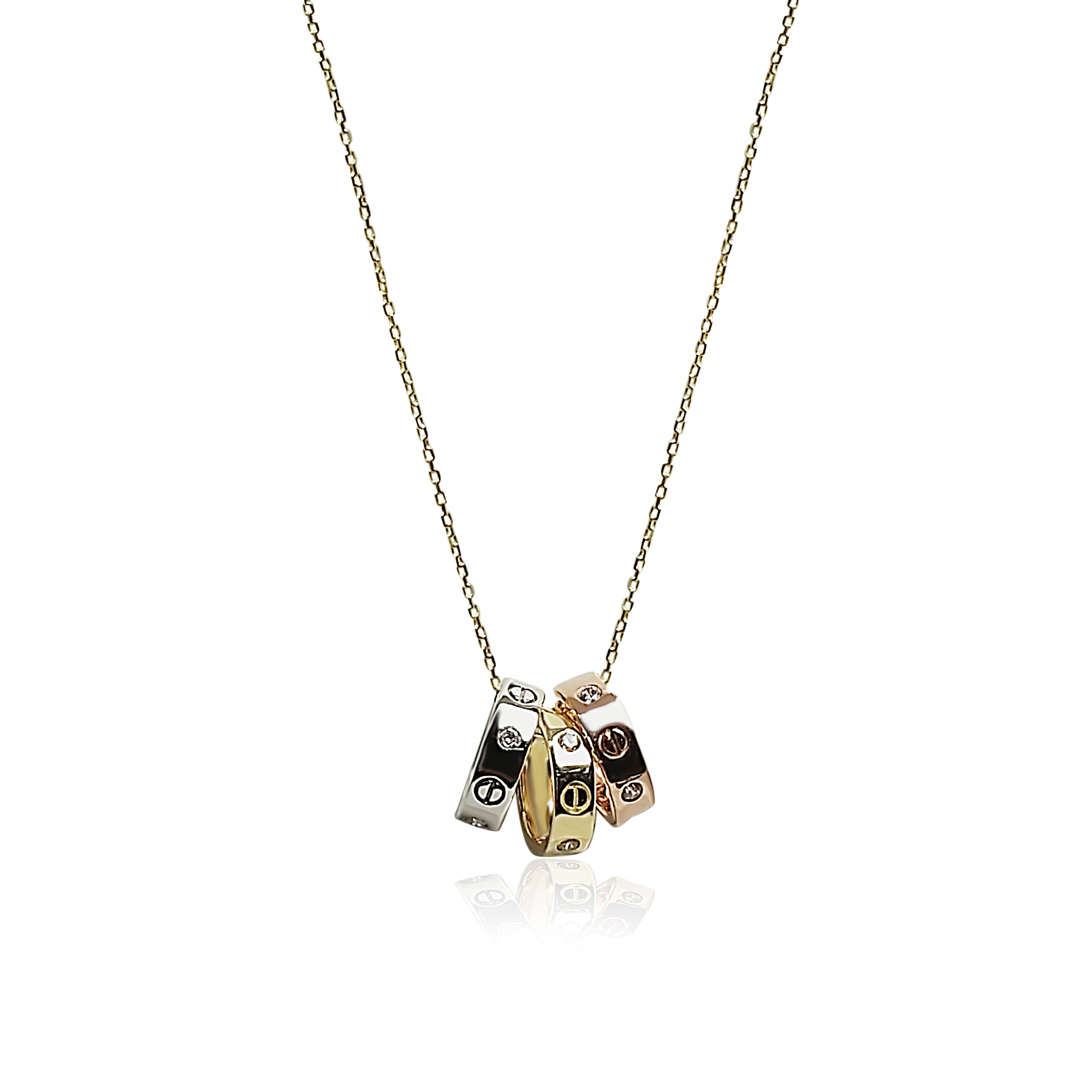 10k Gold necklace 3 tone for women