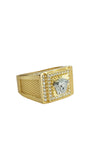 Bague chevalière en or pour homme avec plateau carré