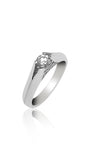 Bague de fiançailles en or blanc et diamant