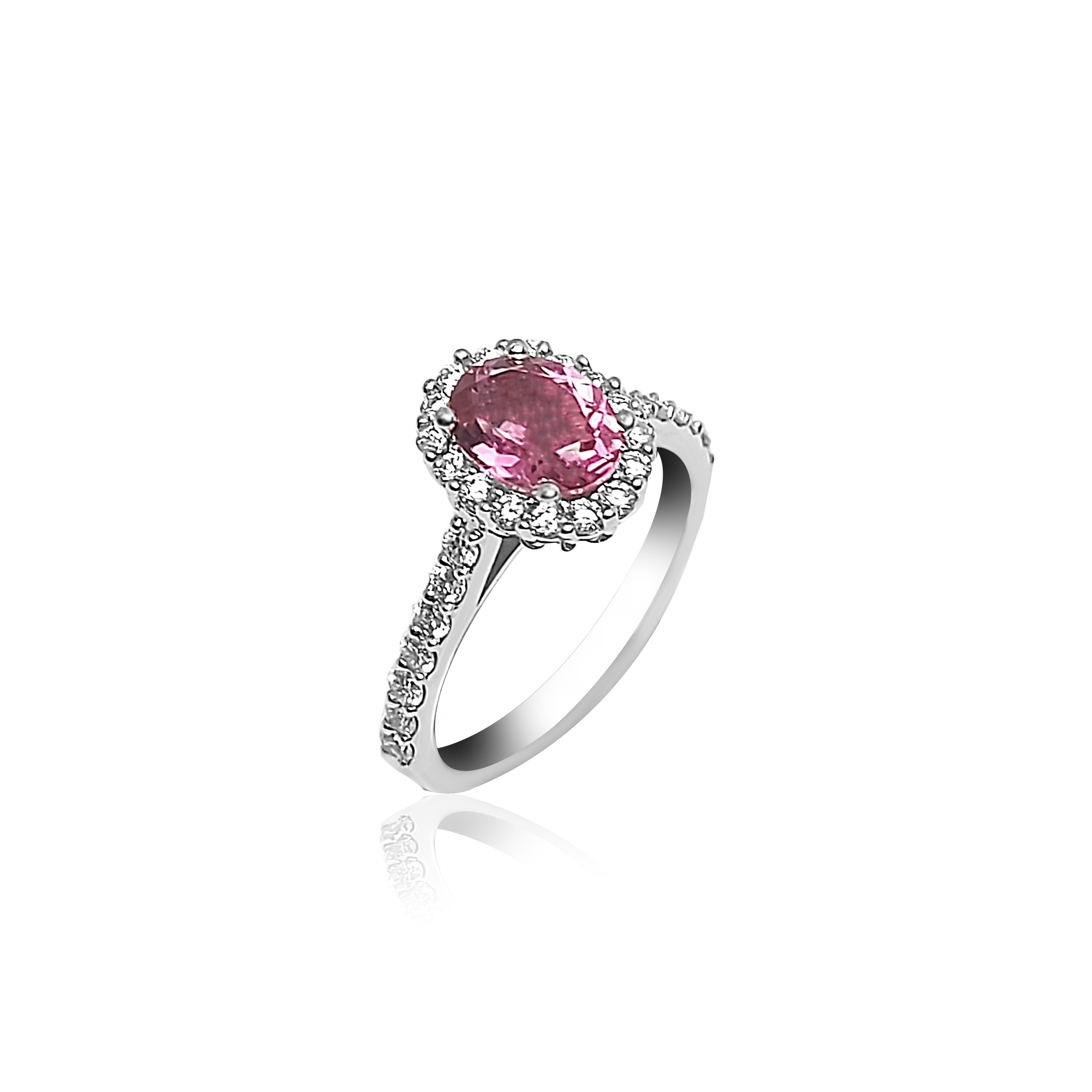 Titled tourmaline engagement ring