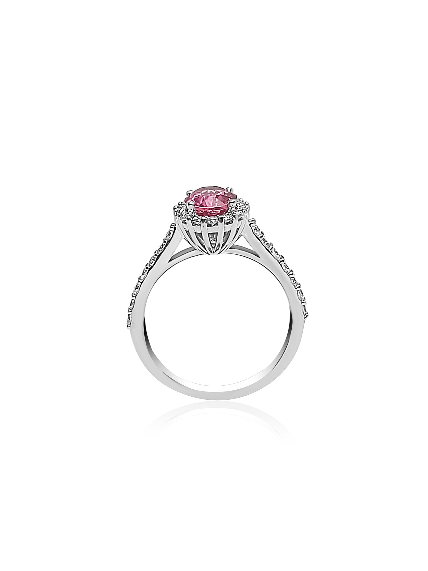 Standing tourmaline engagement ring