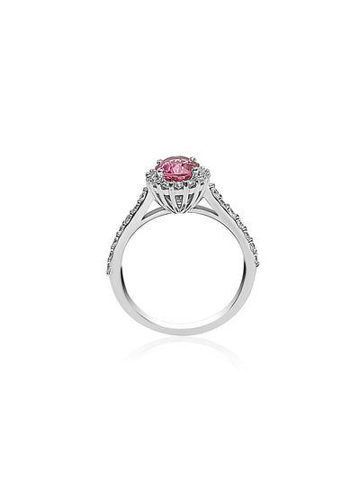 Standing tourmaline engagement ring