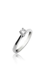 Bague de fiançailles solitaire en or blanc