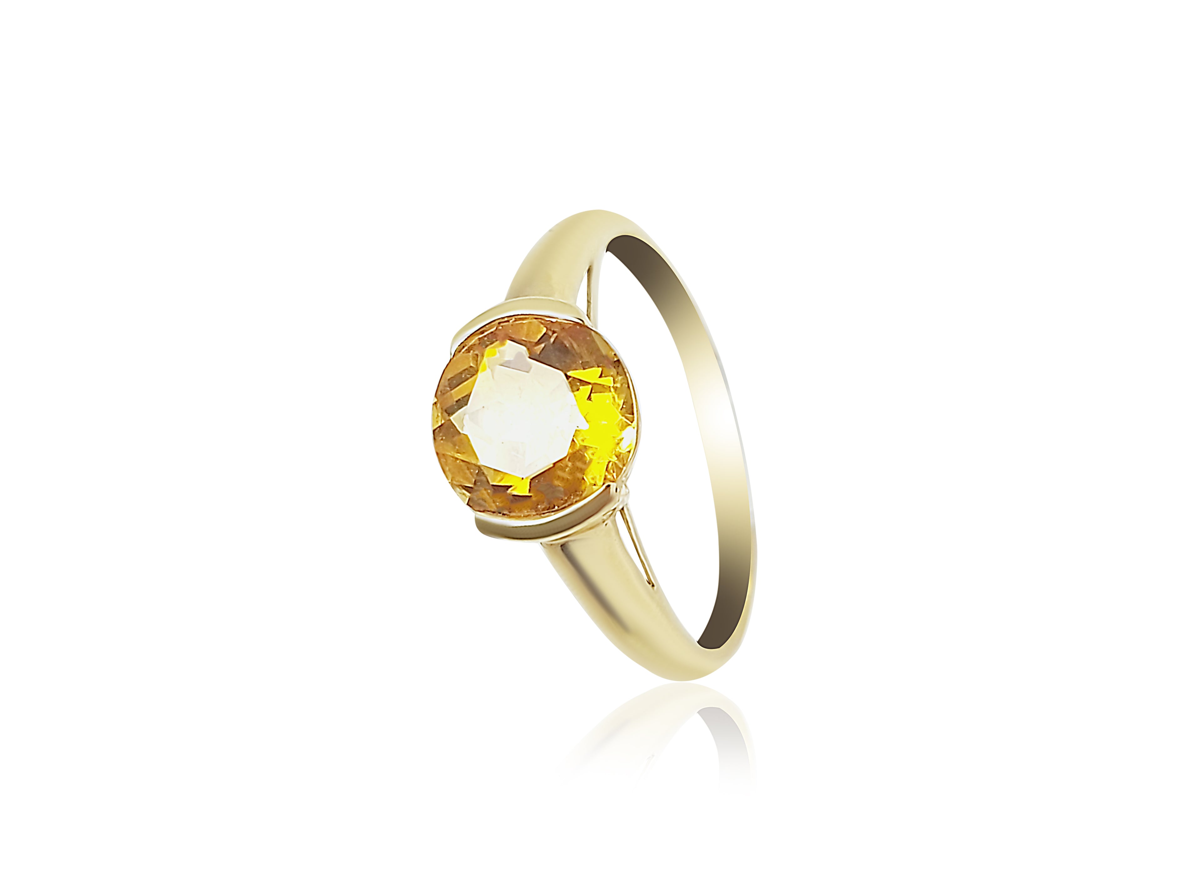 Bague de naissance en or avec citrine