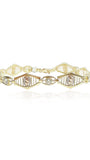 14k Gold Bracelet, Cubic stones, 6.3mm width and 10.5mm width, 8.2 gram