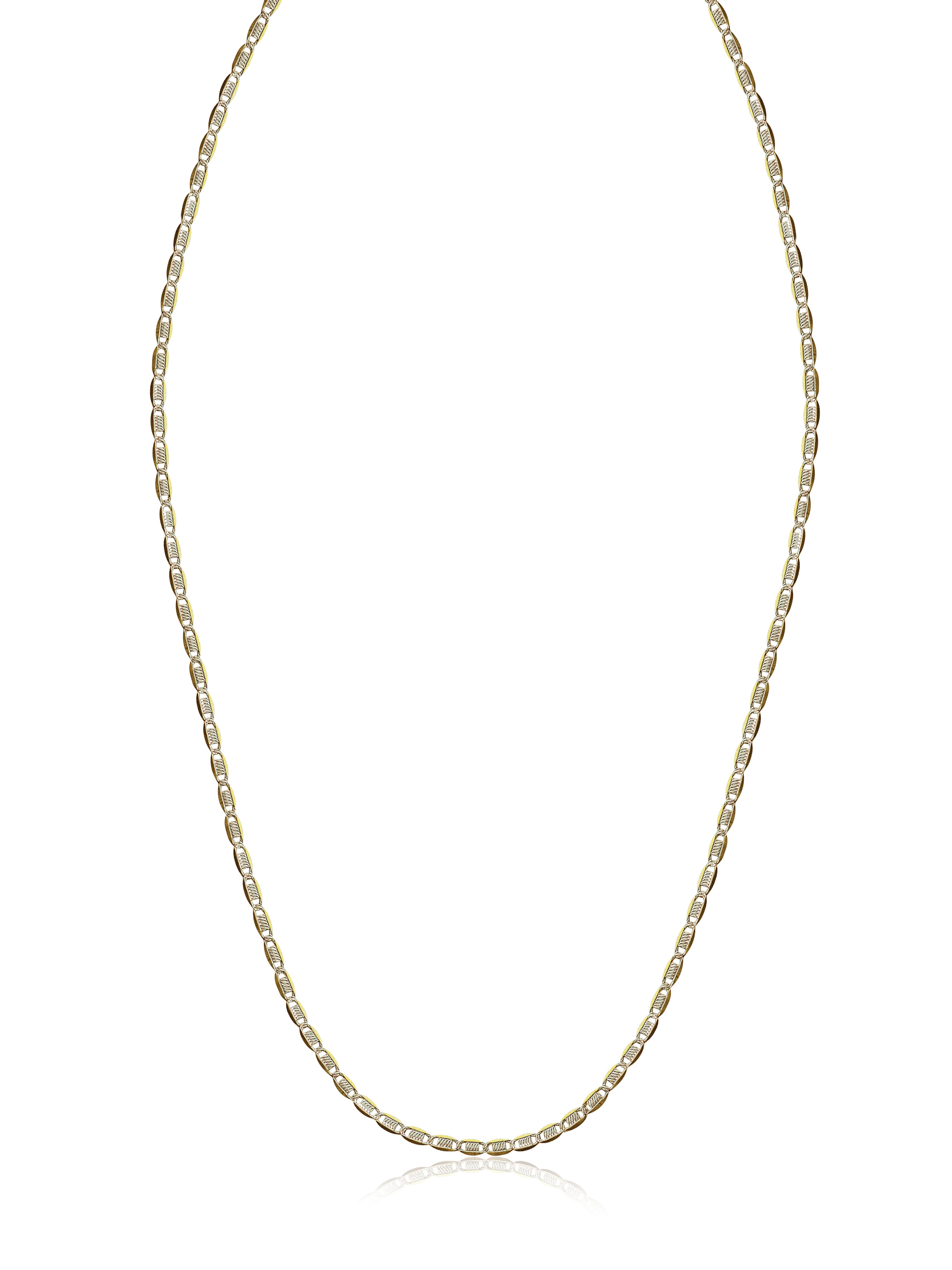 Full golden necklace with intricate design and clasp