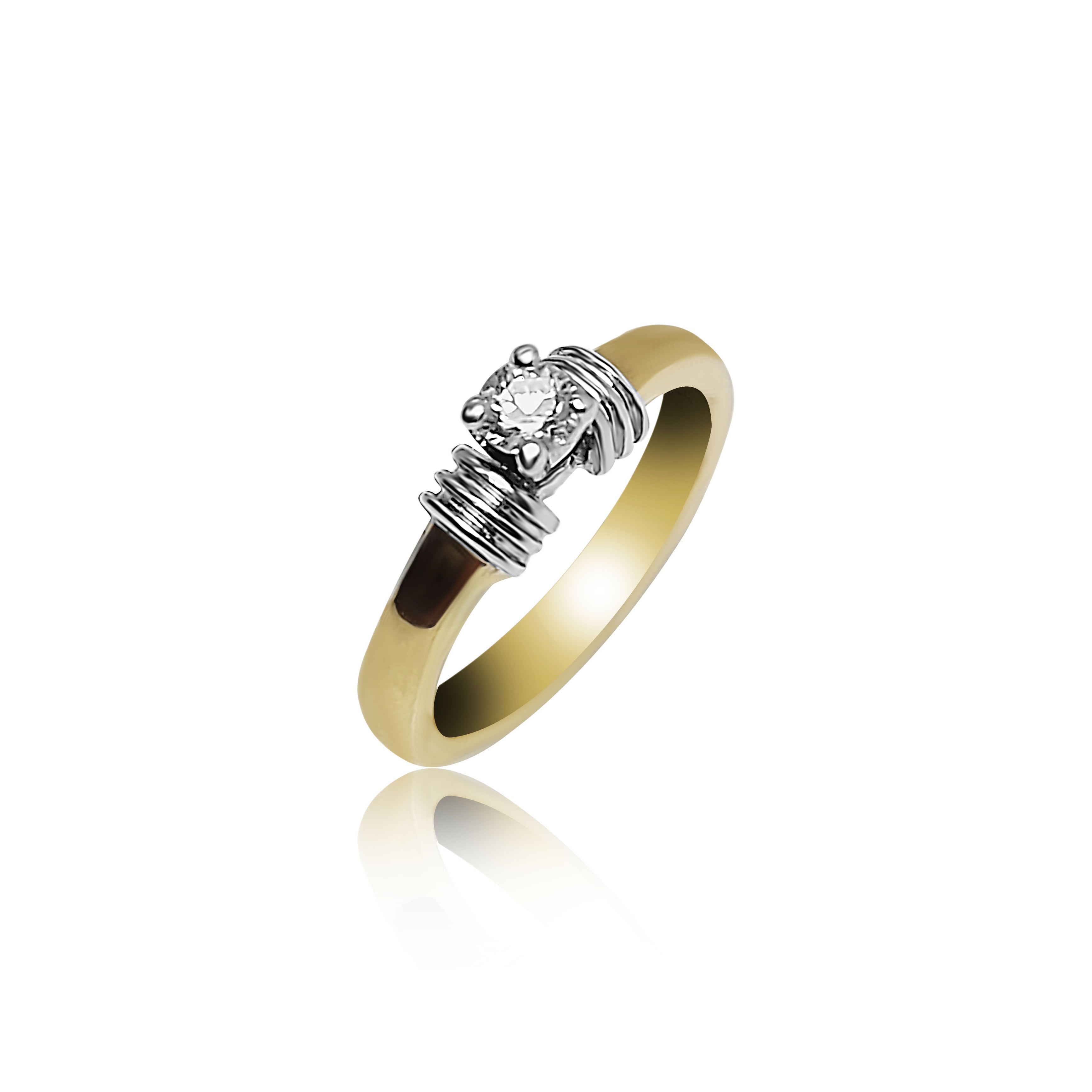 Bague de fiançailles 2 tons avec diamant