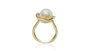 Bague en or avec perle et diamants