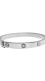 14k White Gold Bangle Bracelet with diamonds, 30.4 gram, 6.4mm width