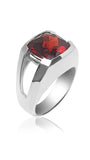 Bague de naissance avec pierre de grenat