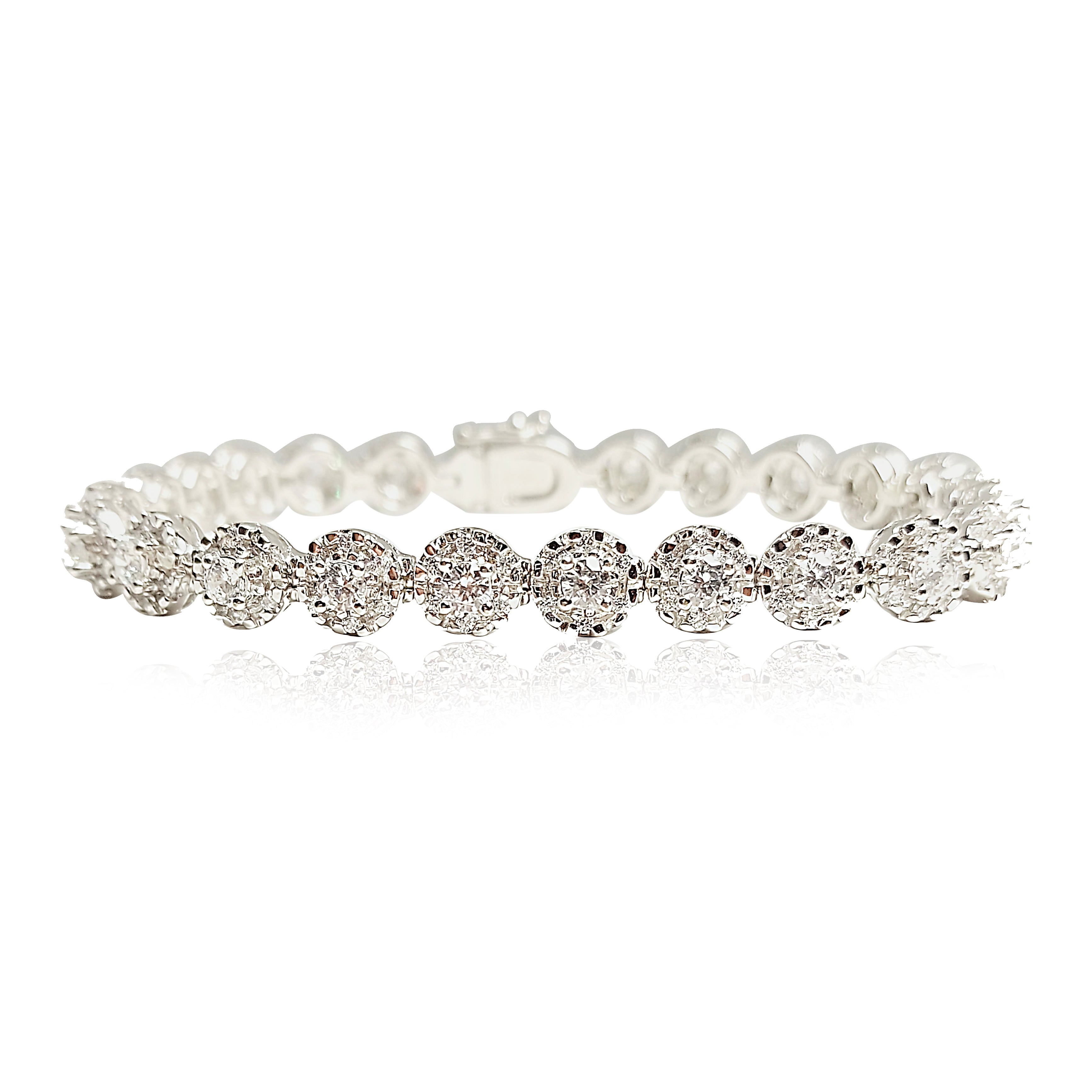 14k White Gold Bracelet, Cubic, 20.62 gram, 6.75mm width